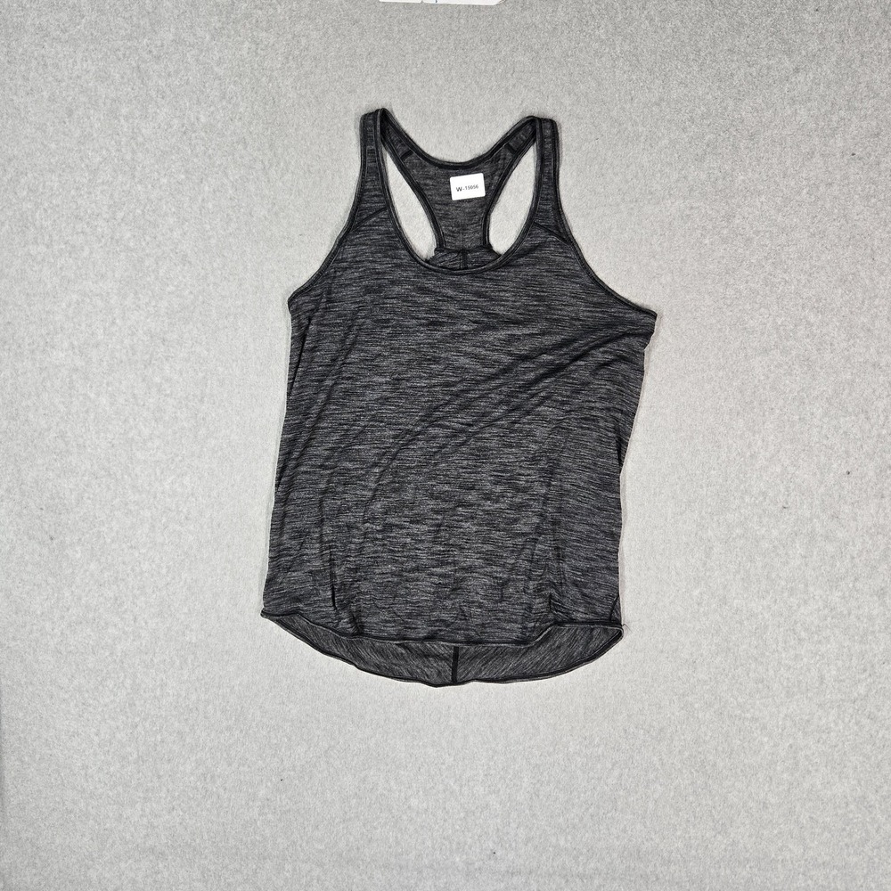 Lululemon Women Activewear Top 6 Gray Essential Tank Yoga Racerback Scoop‎ Neck